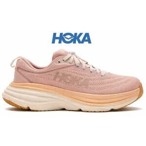 HOKA One One Bondi Women’s Running Shoes Pink Peach Size 9 Athletic Sneakers Y2K